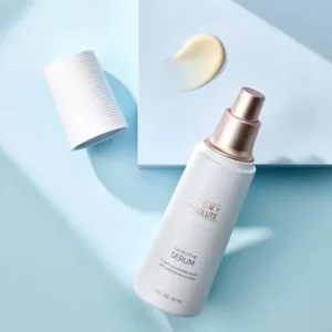 Flacon de Sérum Absolu Atomy sur fond pastel